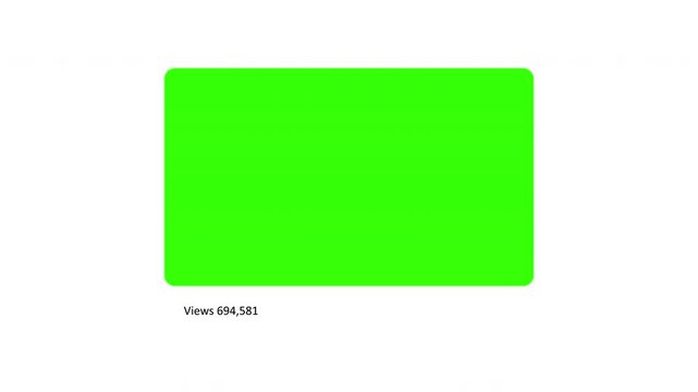 Video Views Increasing Animation with Green Screen Video on White Background