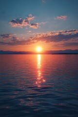 Naklejka premium Sunset over a lake