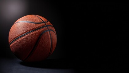 Obraz premium basketball on black background banner