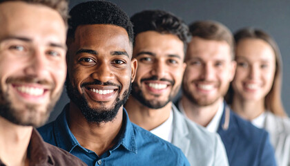 Obraz premium The concept of talent selection and talent recruitment. A personal close-up image with a bright company background. 