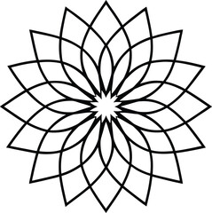 Obraz premium Minimal Vector Mandala with Ornate Radial Lines Vector Line art