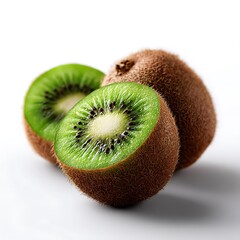 Fresh kiwi fruit close-up natural setting food photography vibrant green color studio lighting