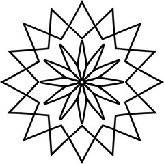 Minimal Vector Mandala with Symmetry from Points Vector Line art