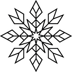 Minimal Vector Snowflake Inspired Mandala Vector Line art