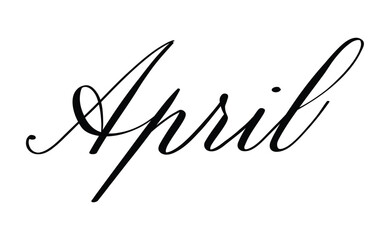 April month written using calligraphic style