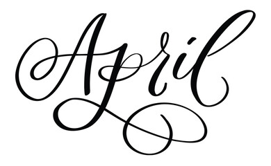April month written using calligraphic style