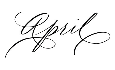 April month written using calligraphic style