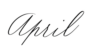 April month written using calligraphic style