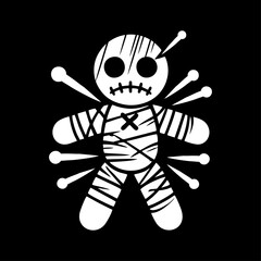 Voodoo doll logo vector illustration template black and white