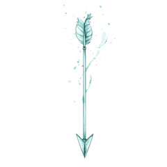 Artistic Arrow with Spontaneous Freeform Lines in P Isolated on Transparent Background