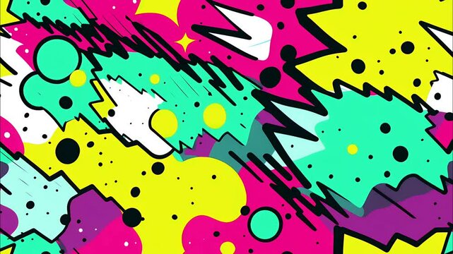 AI generated illustration of animated comic-style background with vibrant colors and seamless loop