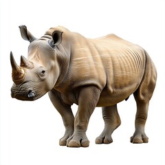 Fototapeta premium Photo of Africa rhinos close up animal Isolated on white background