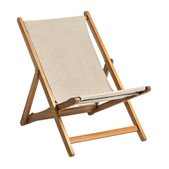 Modern Fold Away Wooden Beach Chair with a Dynamic Isolated on Transparent Background