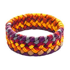 Modern Woven Bracelet with a Sleek Geometric Pattern Isolated on Transparent Background