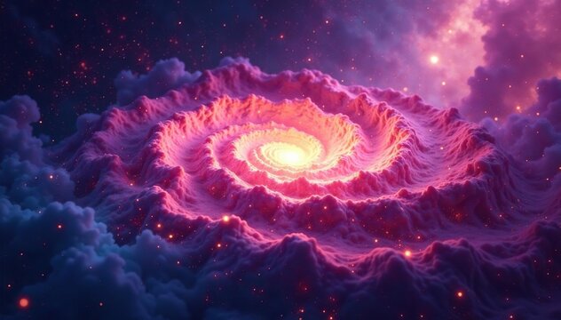 Abstract swirling nebula, cosmic dust seamless loop, cosmic, background