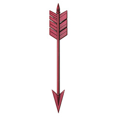 Bold Arrow with Modern Aesthetics in Deep Wine Color Isolated on Transparent Background