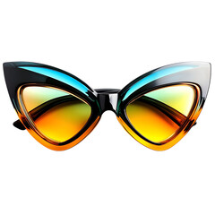 Dynamic Cat Eye Sunglasses with Aerodynamic Contour Isolated on Transparent Background