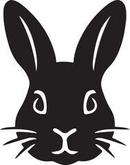 Cute Bunny Rabbit Line Art Vector Face