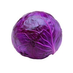 Fototapeta premium Vibrant Purple Red Cabbage Isolated on Transparent Background