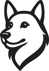 Modern Dog Face Line Vector Icon Art