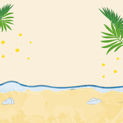 Obraz premium Minimal Beach Background with Cream Tones