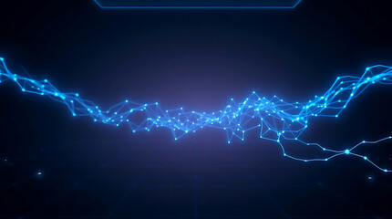 Futuristic digital interface with AI and neural network visualization background