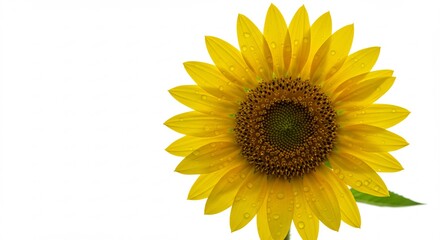 Fototapeta premium 鮮やか黄金色 ひまわり 白背景 優しい光. AI Generated