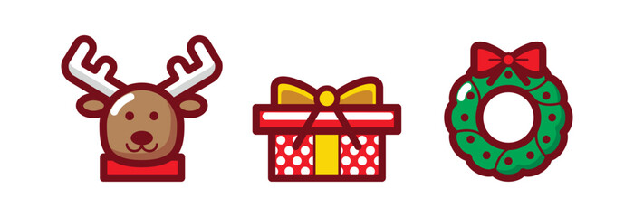 Set Icons Christmas elements