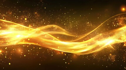 Obraz premium Abstract golden energy flow