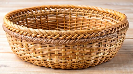 Natural fiber basket woven from rattan and wicker, rattan weaving, rattan storage