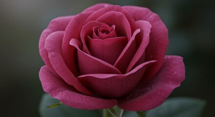 深紅のバラ 柔らかな光に包まれて美しく咲く. AI Generated
