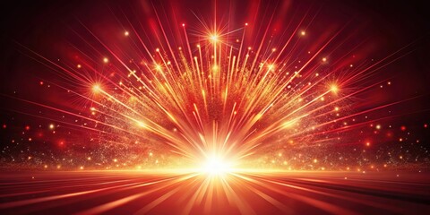Obraz premium Gradient explosion on a red velvet background with intricate light trails and ambient glow effects
