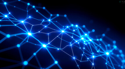 Futuristic digital interface with AI and neural network visualization background