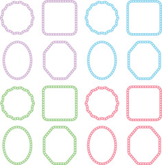 いろいろな模様が入ったカラフルなフレームイラストセット