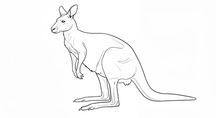 Fototapeta premium Line drawing of a kangaroo