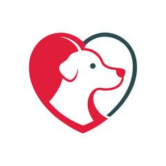 Dog resting gently inside a heart shape