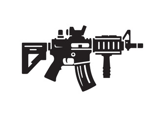 Assault rifle Silhouette Vector