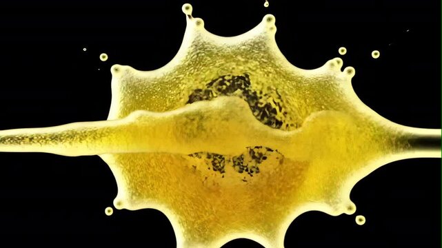 beer splash on black background