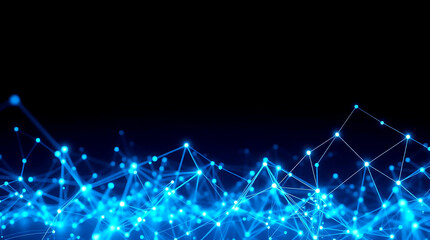 Futuristic digital interface with AI and neural network visualization background