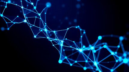 Futuristic digital interface with AI and neural network visualization background