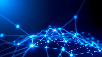Futuristic digital interface with AI and neural network visualization background