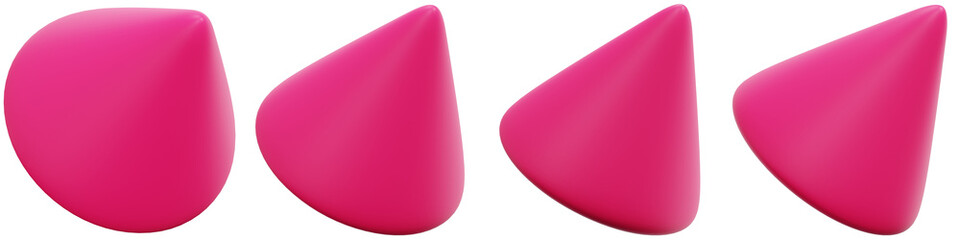 Set of Vibrant Pink Makeup Sponges for Cosmetic Application and Blending 3d Render Icon Illustration