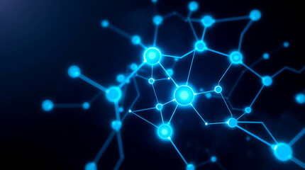 Futuristic digital interface with AI and neural network visualization background