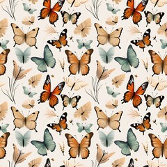 Fototapeta premium butterflies and gentle brush textures