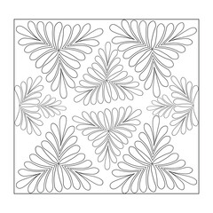  An illustration of a vectors different type of  flowers, traditional and cultural alpona design in continuous line art drawing style.