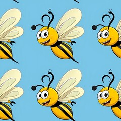Fototapeta premium bumblebees buzzing in cartoon rhythm