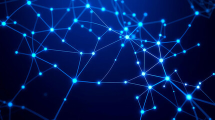 Futuristic digital interface with AI and neural network visualization background