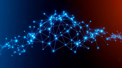 Futuristic digital interface with AI and neural network visualization background