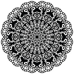Vector abstract mandala pattern. Art on the wall. Coloring book Lace pattern The tattoo. Design for a wallpaper Paint shirt and tile Sticker Design, Decorative circle ornament in ethnic oriental style