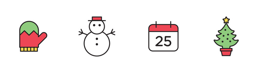 Set Icons Christmas elements